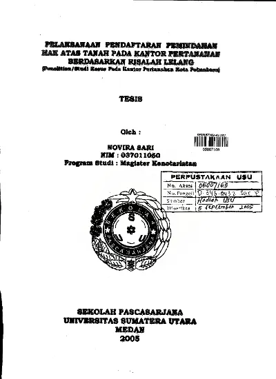 Pelaksanaan Pendaftaran Pemindahan Hak Atas Tanah Pada Kantor ...