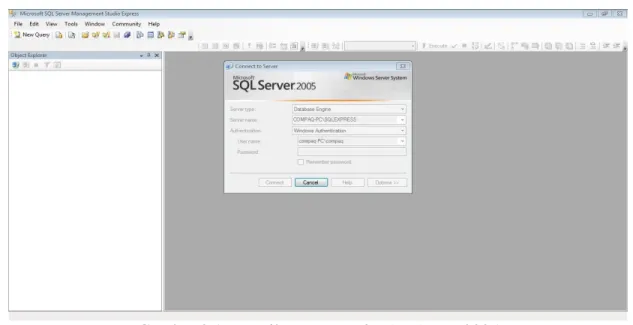 Gambar 2.1 Tampilan Microsoft SQL Server 2005 