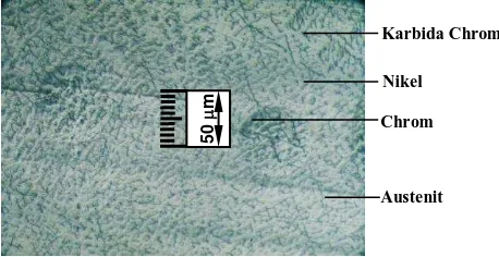 Gambar 16. Foto struktur mikro daerah logam induk pendinginan udara perbesaran 200  