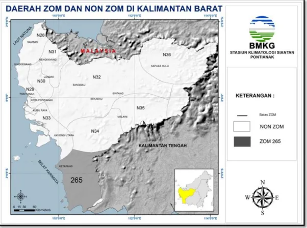 Gambar 1.1 Pembagian daerah ZOM dan Non ZOM di Kalimantan Barat 