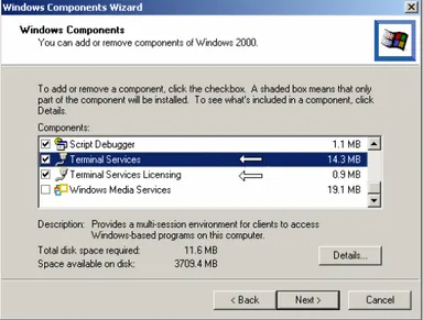 Gambar 1 Kotak dialog Windows Component