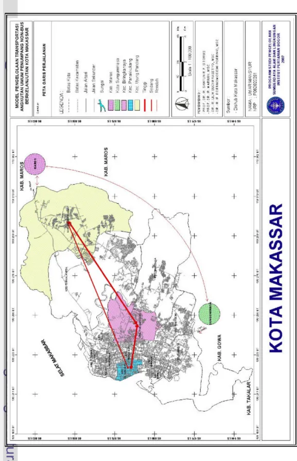 Gambar 41. Peta Garis Perjalanan Kota Makassar