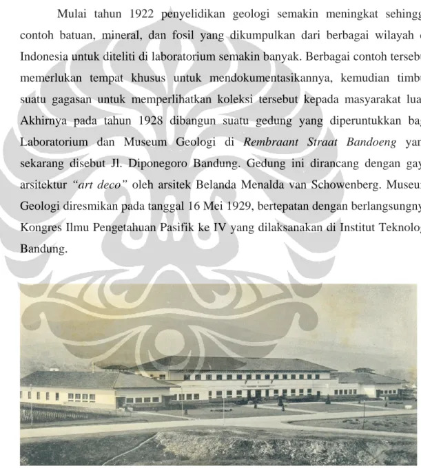 Foto 1. Gedung Museum Geologi di Rembraant Straat Bandoeng,  sekarang  Jl. Diponegoro Bandung