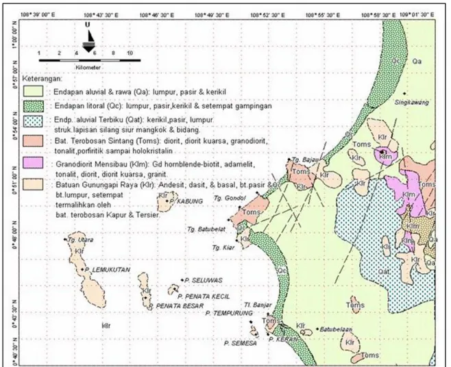 Gambar 1. Peta geologi daerah penelitian [6] .