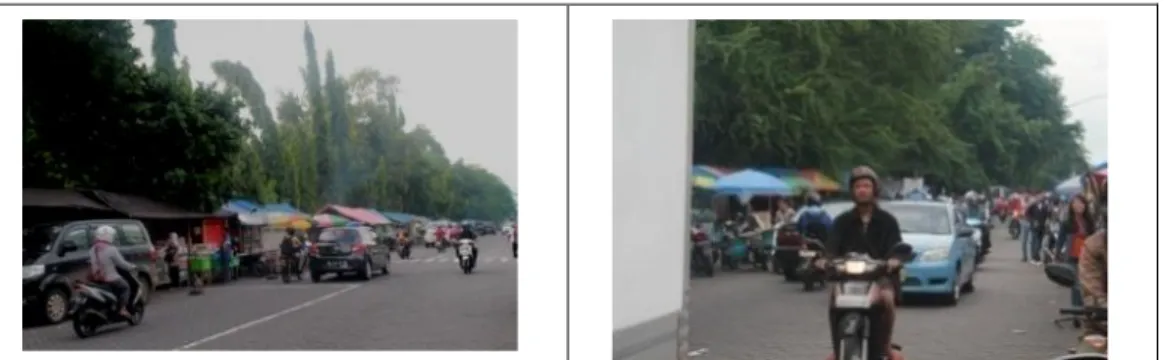 Gambar 5. Situasi pengguna jalan di Jalan Kesehatan pada sisi barat  Sumber: Dokumentasi Lapangan, 2013 