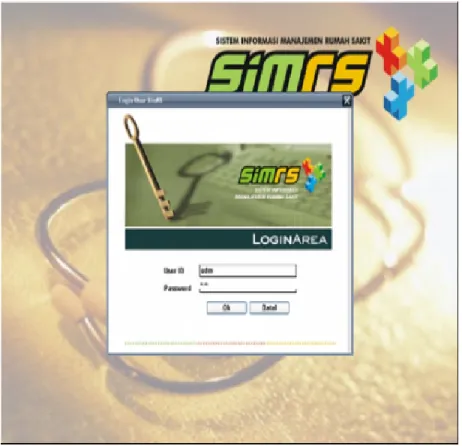 Gambar 3.3 menunjukkan form tampilan awal SIMRS di Kota Bandung,   Pada  SIMRS  di  Kota  Bandung,  sebelum  mengisi  data  registrasi  pasien  harus  memasukkan  password  terlebih  dahulu