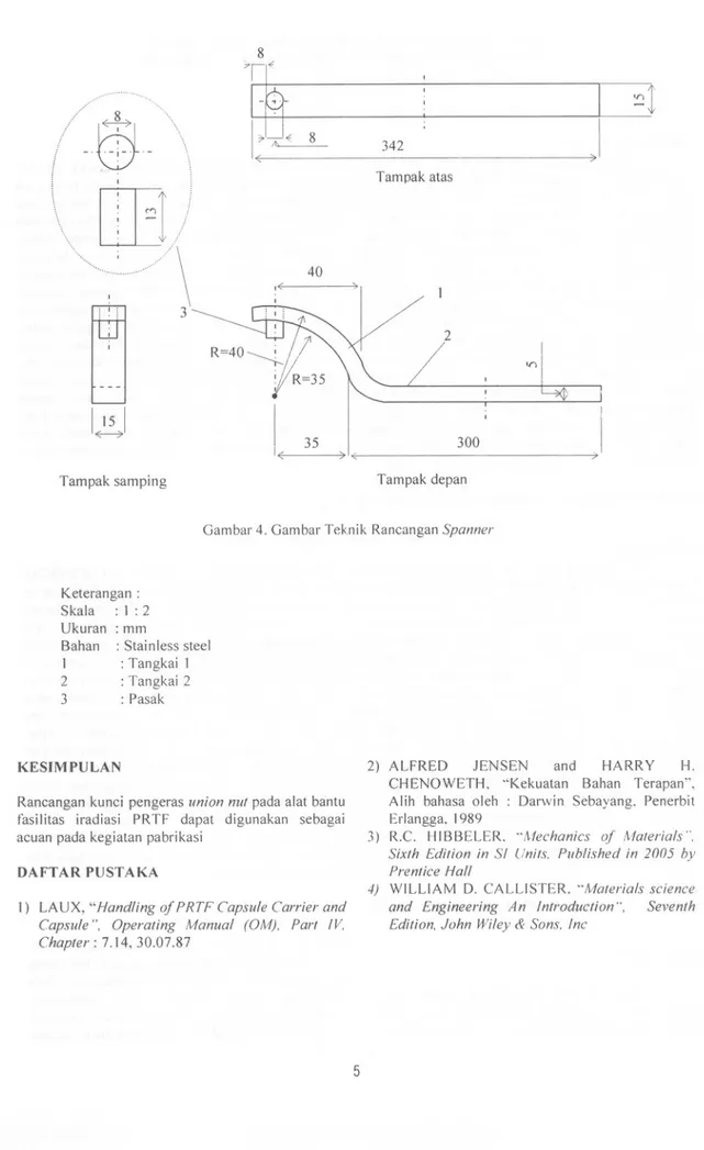 Gambar 4. Gambar Teknik Rancangan Spanner