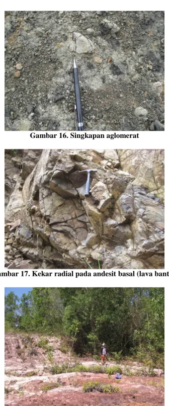 Gambar 17. Kekar radial pada andesit basal (lava bantal) 