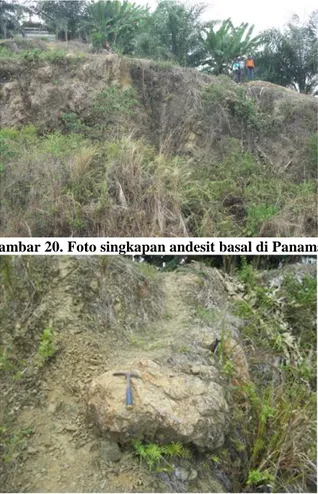 Gambar 20. Foto singkapan andesit basal di Panamas 