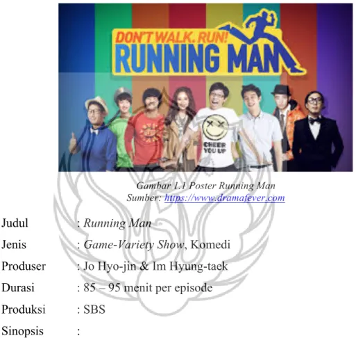 Gambar 1.1 Poster Running Man  Sumber: https://www.dramafever.com  