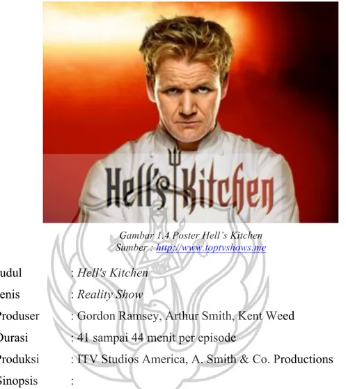 Gambar 1.4 Poster Hell’s Kitchen  Sumber : http://www.toptvshows.me  