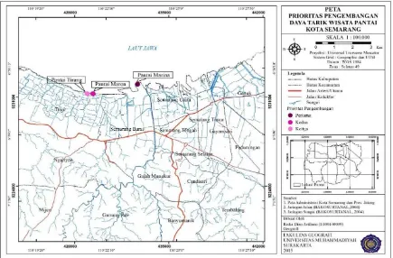 Gambar 3 Peta Prioritas Pengembangan Daya Tarik Wisata Pantai Kota Semarang 