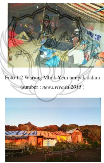 Foto 1.2 Warung Mbok Yem tampak dalam  (sumber : news.viva.id 2015 ) 