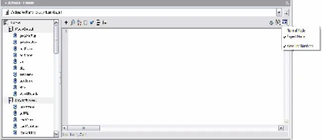 Gambar 2.21 Panel Action disertai dengan Menu Contexts yang sedang terbuka.