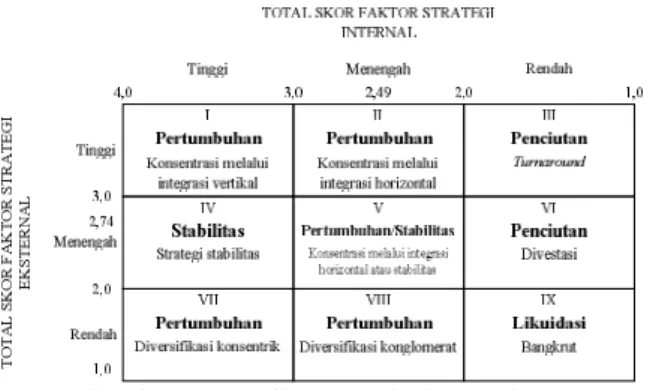 Gambar 1. Matrik Internal Eksternal (IE) 
