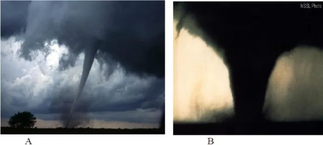 Gambar : Badai Tornado yang terjadi di negara bagian Amerika A. Sebuah pusaran tornado di pusat Oklahoma