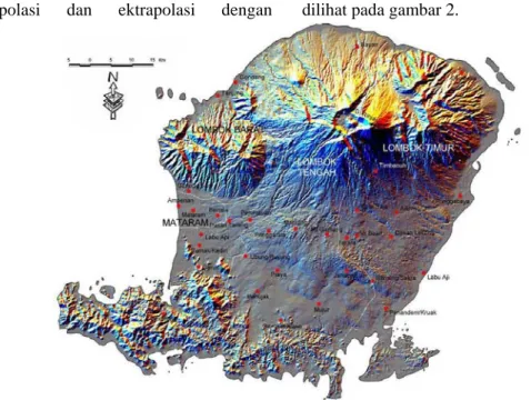 Gambar 1. Peta Penyebaran Pos Hujan Di Pulau Lombok 