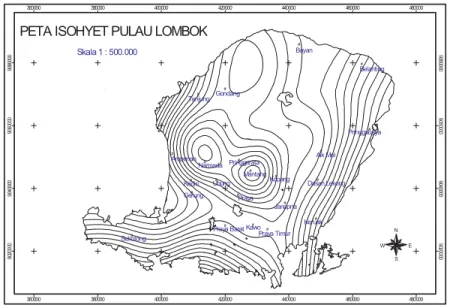 Gambar 3. Pola curah hujan di Pulau Lombok Figure 3. Rainfall pattern in Lombok Island