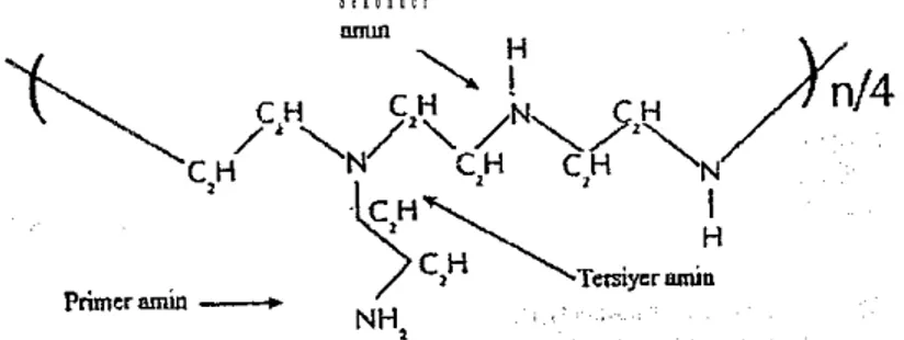 Şekil 4.7'de görüldüğü gibi PEI molekülü dörtlü amin grubu içermemektedir. 