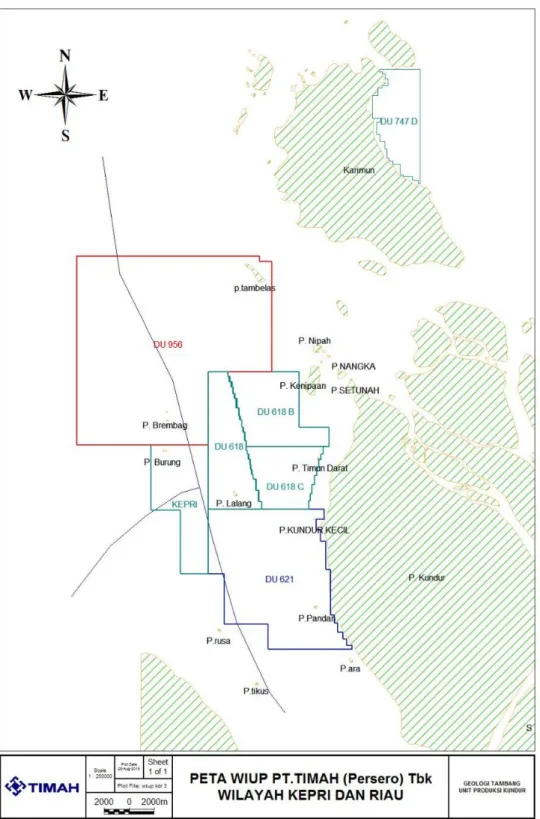 Gambar 2. Peta WIUP PT Timah (Persero) Tbk Wilayah Kepri dan Riau