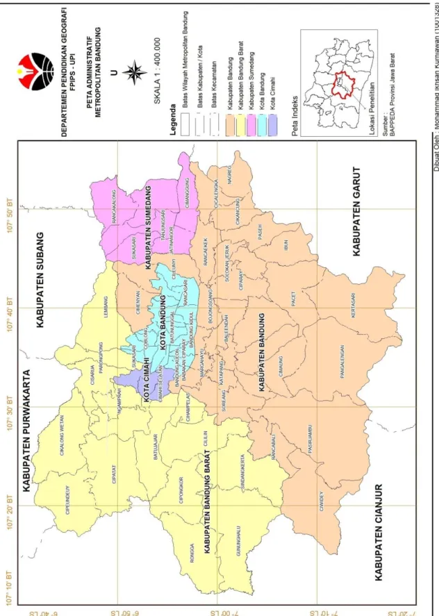 Gambar 3.1 Peta Administratif Metropolitan Bandung