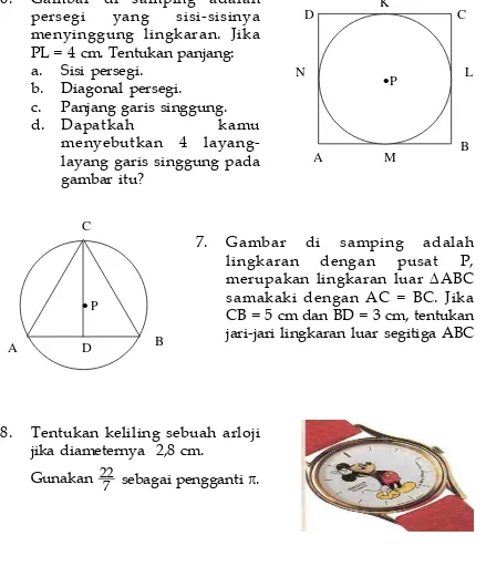 Gambar di samakaki dengan AC = BC. JikaCB = 5 cm dan BD = 3 cm, tentukanlingkaran merupakan lingkaran luar samping adalahdengan pusat P,�ABCjari-jari lingkaran luar segitiga ABC
