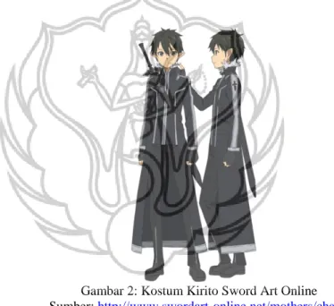 Gambar 2: Kostum Kirito Sword Art Online  Sumber: http://www.swordart-online.net/mothers/chara/ 