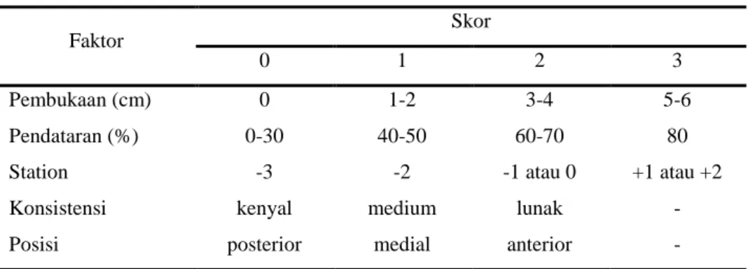 Tabel III.2.1. Skor Bishop 