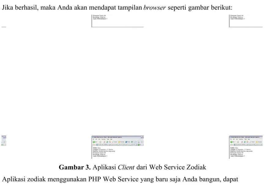 Gambar 3. Aplikasi Client  dari Web Service Zodiak 