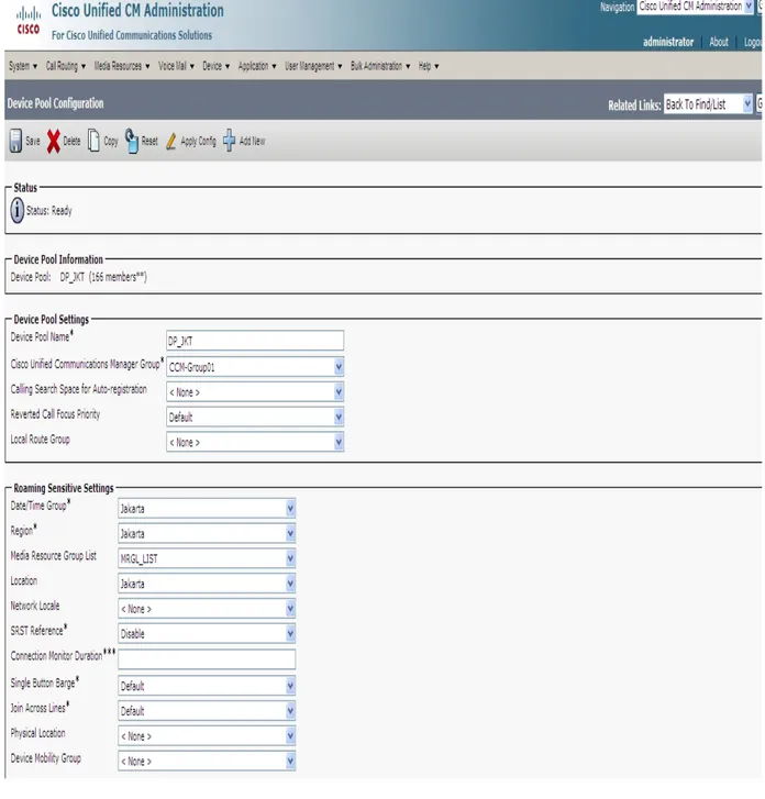 Gambar 4.9 Device Pools 1 