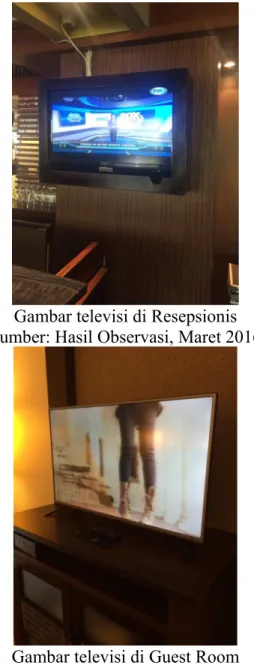 Gambar televisi di Guest Room Sumber: Hasil Observasi, Maret 2016 4 LCD
