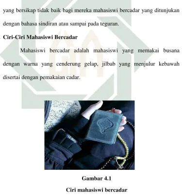 Gambar 4.1 Ciri mahasiswi bercadar 