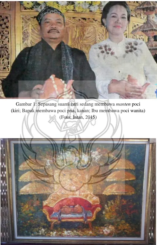 Gambar 2 : Lukisan manten poci karya Nur Ngudiono   (Foto : Intan, 2015) 