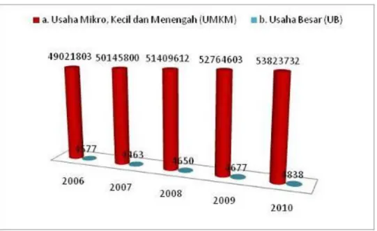 Gambar 2.1. Perkembangan Usaha UMKM dan Usaha Besar Tahun 2006-2010. 