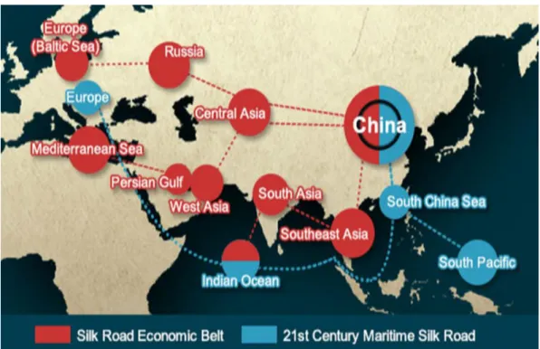 Gambar 4.2 Jalur Ekonomi dan Maritim China secara Global 