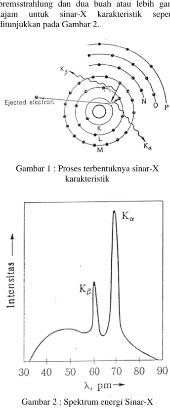Gambar 1 : Proses terbentuknya sinar-X  karakteristik 