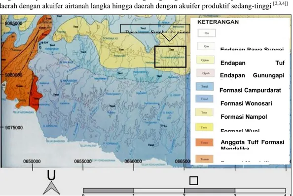 Gambar 2. Peta Geologi Daerah Malang Selatan dan Sekitarnya, Jawa Timur  [5]