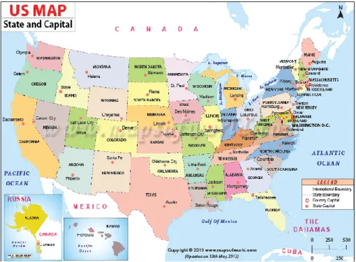 Gambar 2. 1 Peta Amerika Serikat 