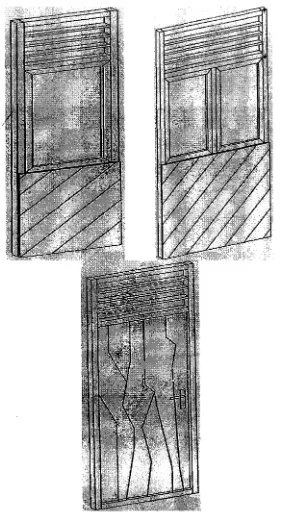 Gambar 7. Desain panel pintu danjende1a rumah tahan gempa pre-pabrikasi 