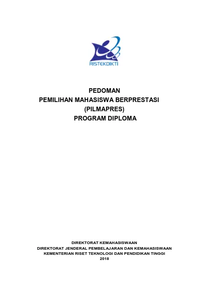 PEDOMAN PEMILIHAN MAHASISWA BERPRESTASI (PILMAPRES) PROGRAM DIPLOMA