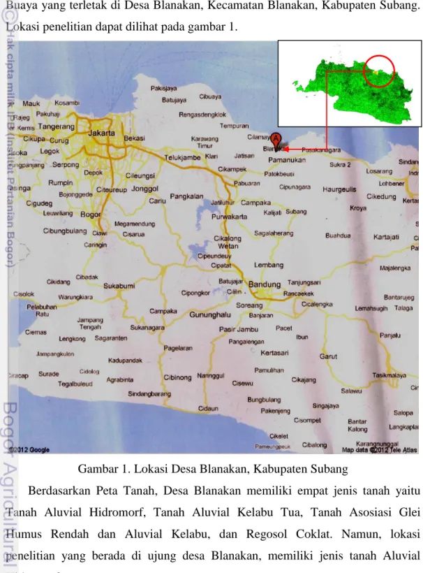 Gambar 1. Lokasi Desa Blanakan, Kabupaten Subang 