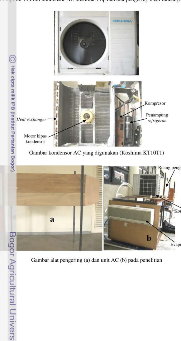 Gambar kondensor AC yang digunakan (Koshima KT10T1) 