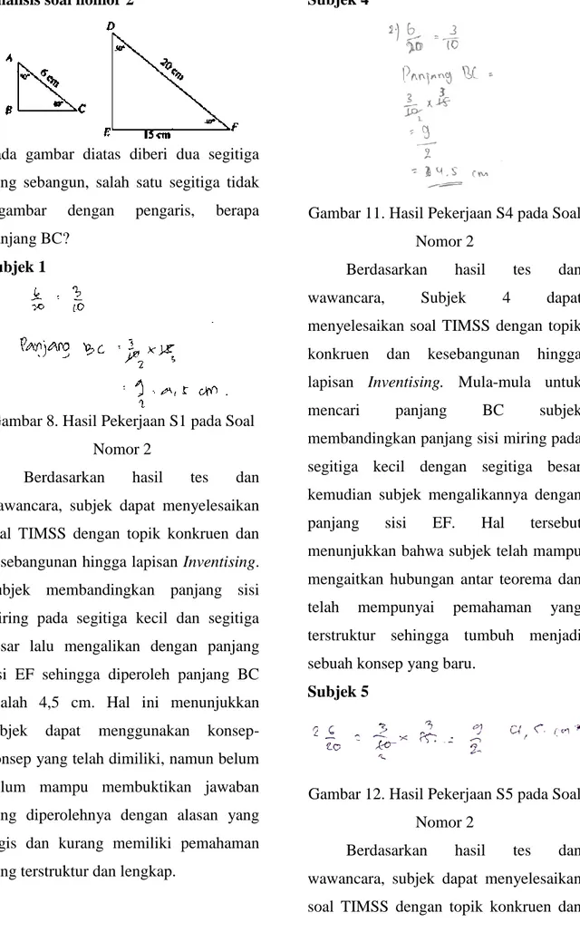 Gambar 8. Hasil Pekerjaan S1 pada Soal  Nomor 2 