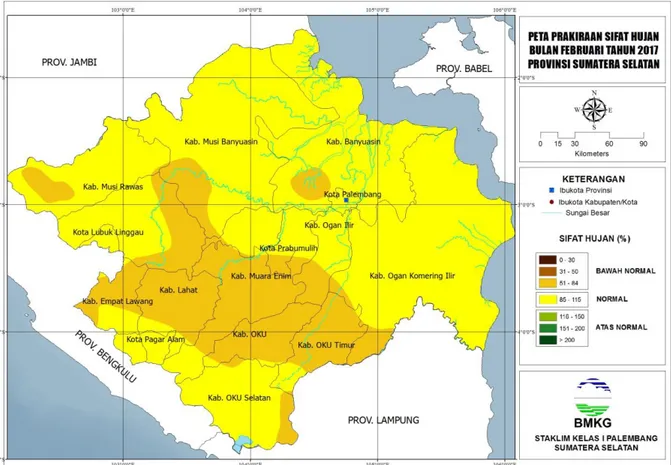 Gambar 4. Prakiraan Sifat Hujan Bulan Februari 2017 