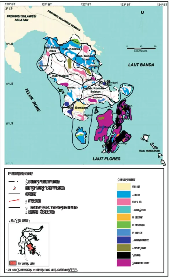 Gambar 1.  Kawasan usaha pertambangan di Provinsi Sulawesi Tenggara