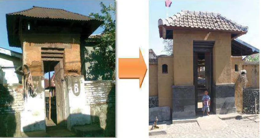 Gambar 8. Foto Perubahan Bahan Angkul-angkulSumber : Siwalatri (2011), Observasi (2015)