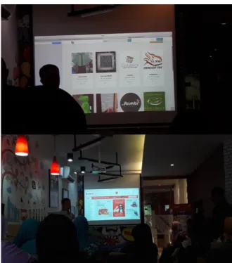 Gambar 3. Proses Pelatihan E- Marketing  Produk Limbah Perca Batik 