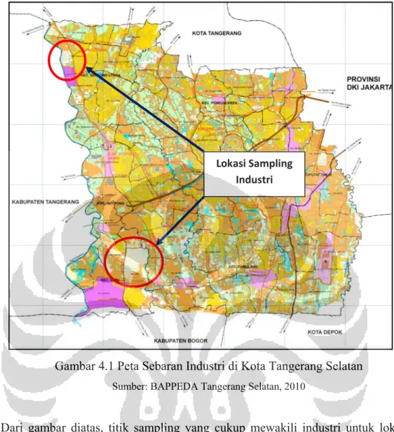 Gambar 4.1 Peta Sebaran Industri di Kota Tangerang Selatan 