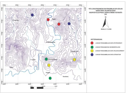 Gambar 3. Peta Lokasi Pengamatan dan Pengambilan Data Geologi 