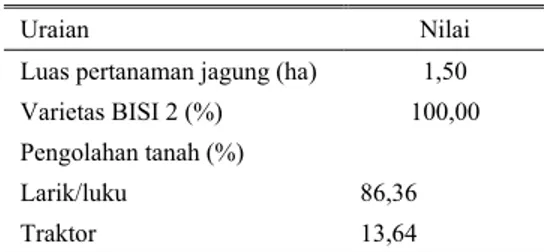 Tabel 2.  Usahatani jagung pada anggota kelompok  tani 